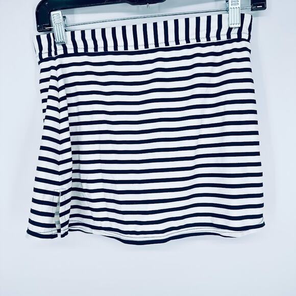 J. Crew Heritage Swim Skirt Classic Stripe Navy White Size Small Nautical Beach - Picture 1 of 7
